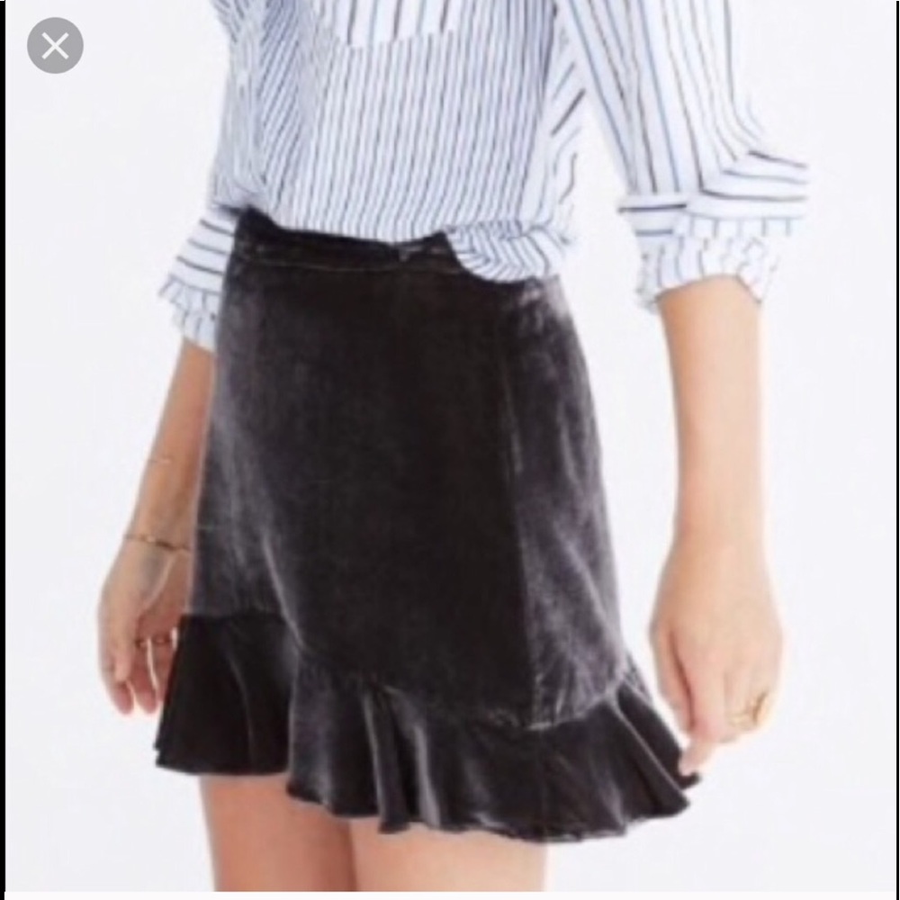 Madewell Gunmetal Silk & Viscose Lined Skirt Size 12